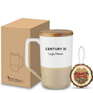 Cerone 17oz Mug with Lid & Ornament Gift Set - Personalized