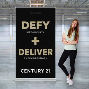 47" x 79" Luxury Retractable Banner | Defy + Deliver