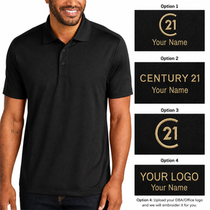 DBA Men’s Black Diamond Jacquard Polo | Custom Embroidered