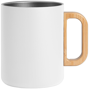 DBA Vancouver - 15 oz. Stainless Steel Double Wall Mug with Bamboo Handle - Laser