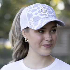 Infinity Her - White/Grey Cow Print Cap