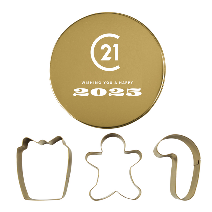 Gold Holiday Cooker Cutter Set - Your Logo/Personalized