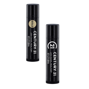 DBA Lip Balm - Black Top - USA Made with Your Logo/Info