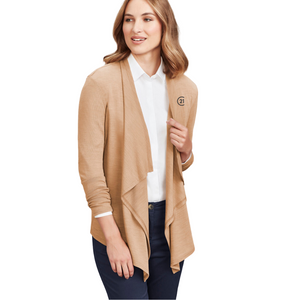 Sophia Waterfall Merino Wool Cardigan, Camel