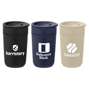 Danube  12 oz. Ceramic Tumbler with Recycled Plastic Exterior & Lid - Your Logo/Name