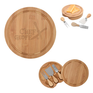 3-PIECE BAMBOO CHEESE SERVER KIT - Personalized