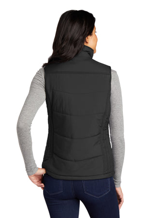 Black Ladies Quilted Vest - Your Logo/Embroidery