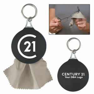 DBA Rubber Keyring With Microfiber Cleaning Cloth - Century 21 Promo Shop USA