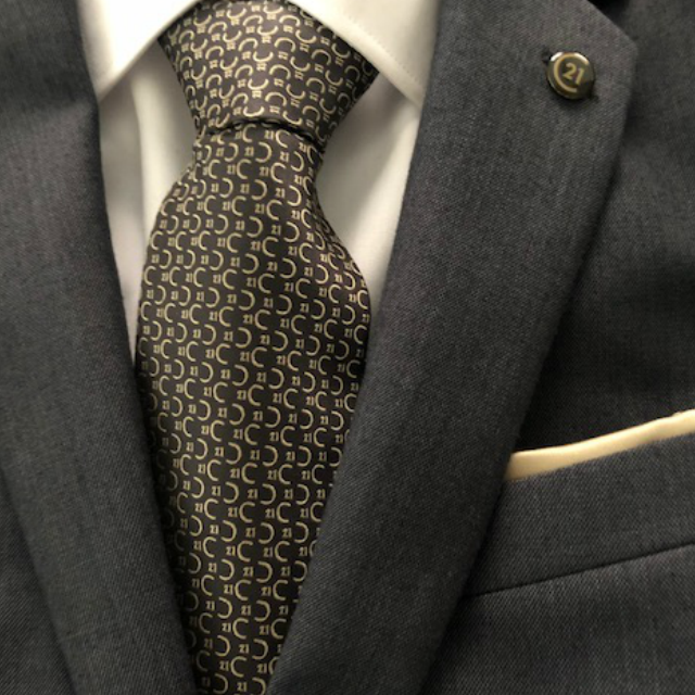 Silk Charcoal Tie - C21 Pattern