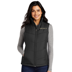 Black Ladies Quilted Vest - Your Logo/Embroidery