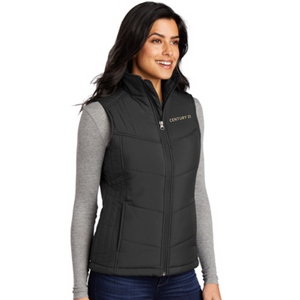 Black Ladies Quilted Vest - Your Logo/Embroidery