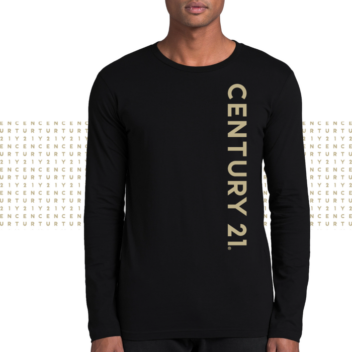 Wordmark Vertical Tee, Black Mens