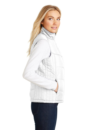 DBA Embroidery - White Ladies Quilted Vest