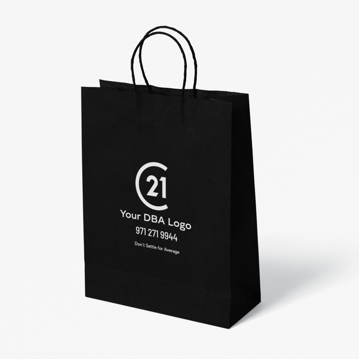 Black Kraft Paper Bag - Personalized